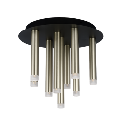 Modern 9-Light G9 Luxury Gold Cylinder Ceiling Flush Light with Frosted Diffusers