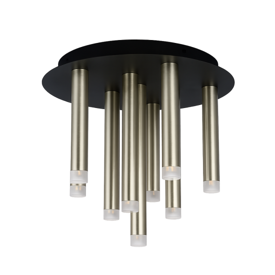 Modern 9-Light G9 Luxury Gold Cylinder Ceiling Flush Light with Frosted Diffusers