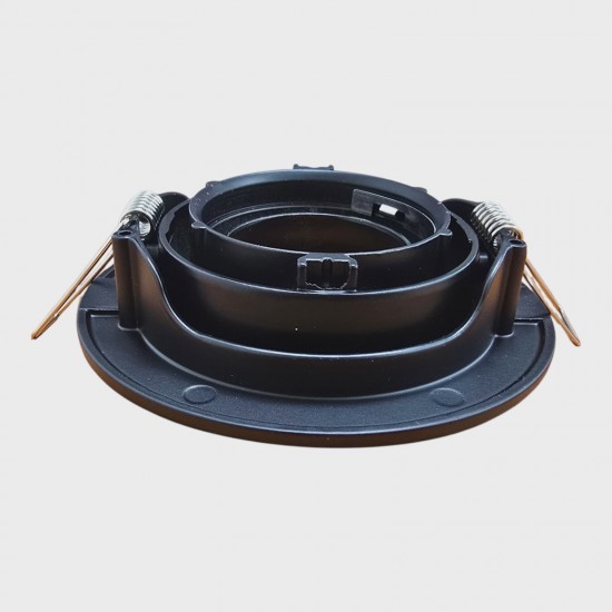 Large Ceiling Recessed Tilt GU10 Downlight 105mm - Matt Black
