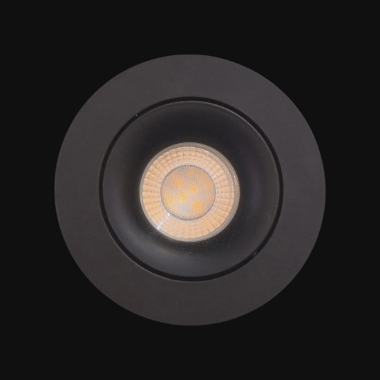 Large Ceiling Recessed Tilt GU10 Downlight 105mm - Matt Black