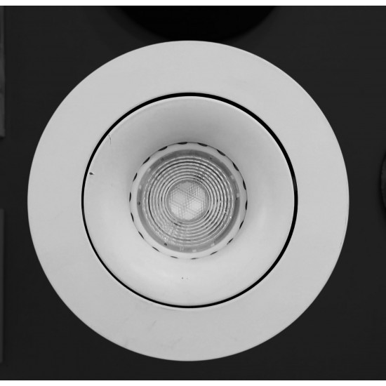Large Ceiling Recessed Tilt GU10 Downlight 105mm - Matt White