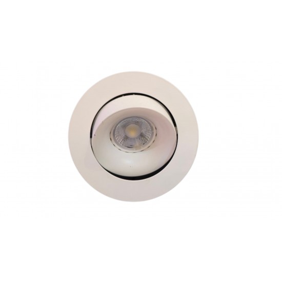 Large Ceiling Recessed Tilt GU10 Downlight 105mm - Matt White
