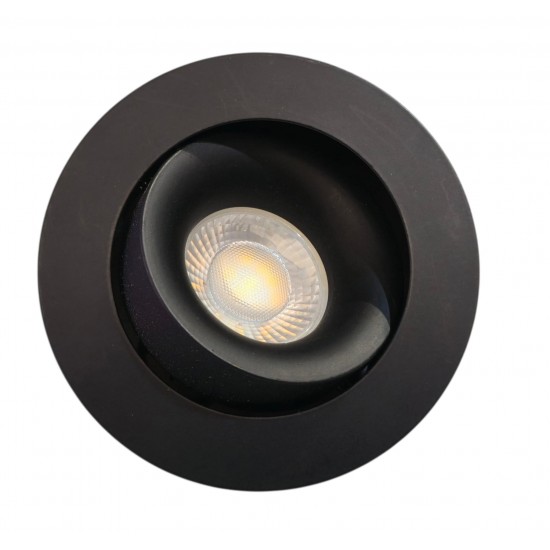 Large Ceiling Recessed Tilt GU10 Downlight 105mm - Matt Black