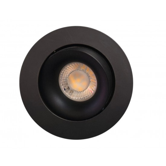 Large Ceiling Recessed Tilt GU10 Downlight 105mm - Matt Black