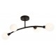 Modern Black 4 Way Opal Glass Ceiling Light Straight Bar G9 Light Fitting