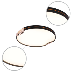 Modern Flush Ceiling Lights 24W LED CCT with Black Frame and Bronze/Copper Accents
