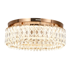 Rose Gold Crystal LED Flush Ceiling Light 60W – CCT Adjustable 3000K-6000K – Dimmable – 500mm