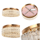 Rose Gold Crystal LED Flush Ceiling Light 60W – CCT Adjustable 3000K-6000K – Dimmable – 500mm
