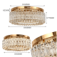 Rose Gold Crystal LED Flush Ceiling Light 60W – CCT Adjustable 3000K-6000K – Dimmable – 500mm