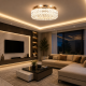 Rose Gold Crystal LED Flush Ceiling Light 60W – CCT Adjustable 3000K-6000K – Dimmable – 500mm