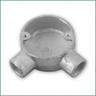 2 Way Angle 20mm Round Galvanised Conduit Box 2 Way Angle 20mm Round Galvanised Conduit Box