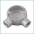 2 Way Angle 20mm Round Galvanised Conduit Box