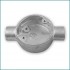 2 Way Through 20mm Round Galvanised Conduit Box