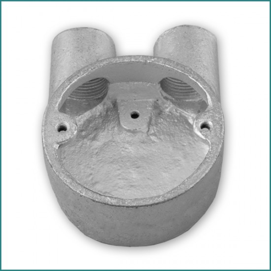 2 Way U Type 20mm Round Galvanised Conduit Box 2 Way U Type 20mm Round Galvanised Conduit Box