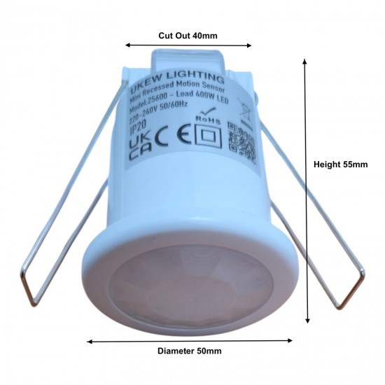 Mini Motion Sensor Detector Ceiling Light Switch Recessed 360°