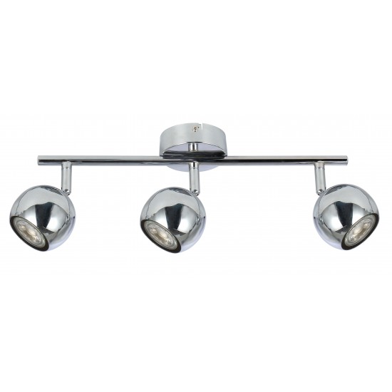 Round Ball 3 Way Adjustable Straight Bar Ceiling Surface Light Fitting in Five Colour Finish