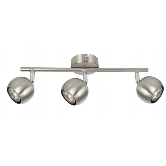 Round Ball 3 Way Adjustable Straight Bar Ceiling Surface Light Fitting in Five Colour Finish