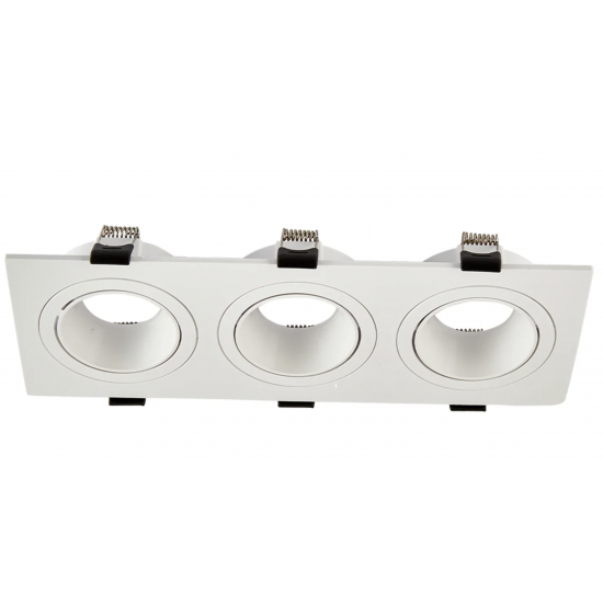 GU10 Rectangle Ceiling Recessed Kitchen Lounge Downlight Spotlight Matt White 