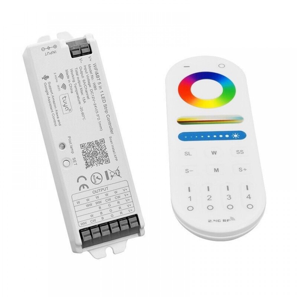 5in1 LED Strip Light Dimmable 12V/24V Controller / Alexa ...
