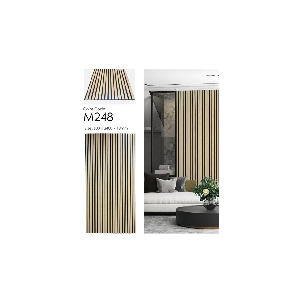 Acoustic Slat Wall Panel 2400 x 600 Natural Oak | Wood Panels ...