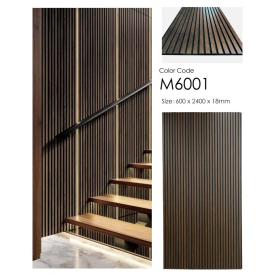 Acoustic Slat Wall Panel 2400 x 600 Walnut | Wood Panels UK