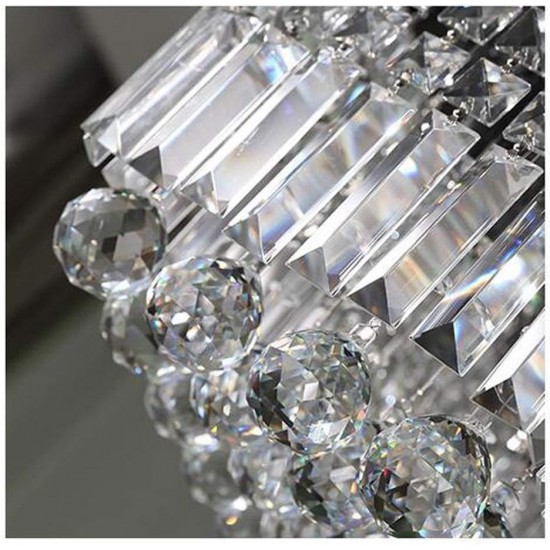 Modern Matt Black Raindrop K9 Crystal Chandelier Rectangle Ceiling Light