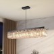 Modern Matt Black Raindrop K9 Crystal Chandelier Rectangle Ceiling Light