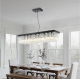 Modern Matt Black Raindrop K9 Crystal Chandelier Rectangle Ceiling Light