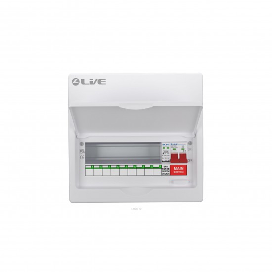 LIVE 12 Way SPD 100A Metal Consumer Unit (9 Useable)