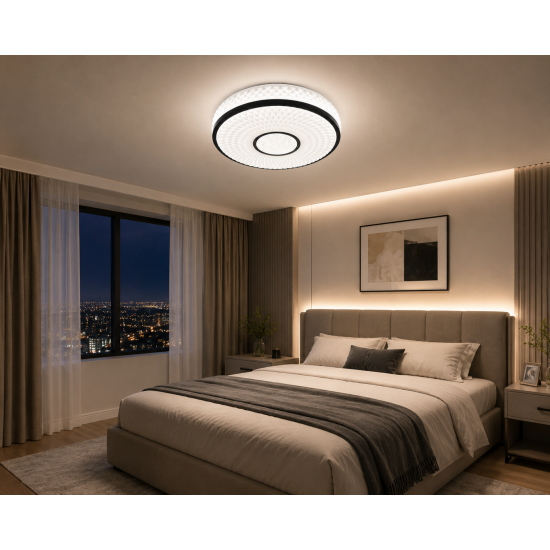 Sparkling Effect 24W LED Colour Change Acrylic Flush Ceiling Light 395mm