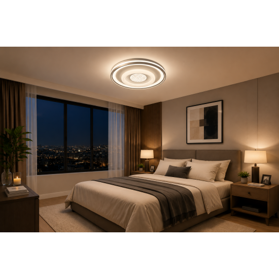 Designer 45W Round Large 600mm Ceiling Light CCT Colour Change