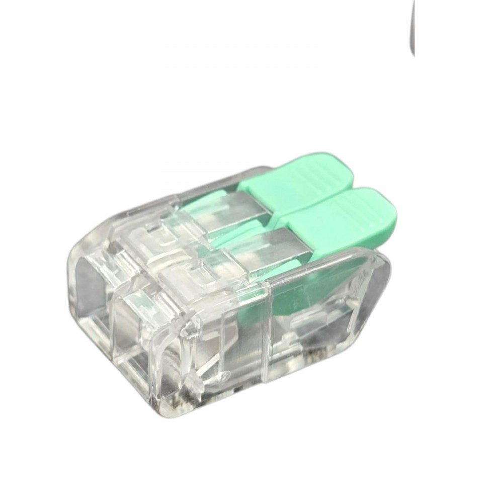 Transparent 2 Way Port Spring Lever Electrical Wire Connector ...