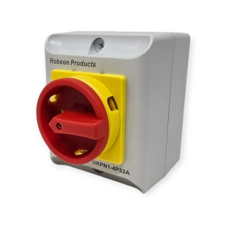 32A 4 Pole Rotary Isolator Switch – IP65 Weatherproof, 230V-415V, Industrial Grade