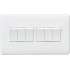Knightsbridge 6G 2Way Switch Pure White Curved Edge Finish