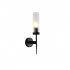Black Reeded Fluted Glass Wall Light Modern Cylinder Indoor Wall Lamp E27
