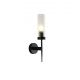 Black Reeded Fluted Glass Wall Light Modern Cylinder Indoor Wall Lamp E27