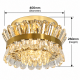40cm Brass Crystal Chandelier Ceiling Light – Modern Gold Flush Mount E14 Dimmable