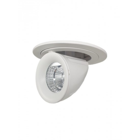 10W Dimmable Form Tilt Recessed Indoor Ceiling Gimbal Down Light White Finish 