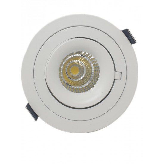 10W Dimmable Form Tilt Recessed Indoor Ceiling Gimbal Down Light White Finish 