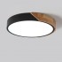 Nordic Wood Black 36W LED Flush Ceiling Light – Round Design with Adjustable CCT