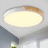 Nordic Wood White 36W LED Flush Ceiling Light – Round Design with Adjustable CCT