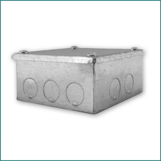 Galvanised Metal Enclosure Conduit Adaptable Box With Knockouts 9 x 9 x 3