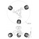 Modern Black Semi Flush Crossover 3 Way Mesh Shade Light