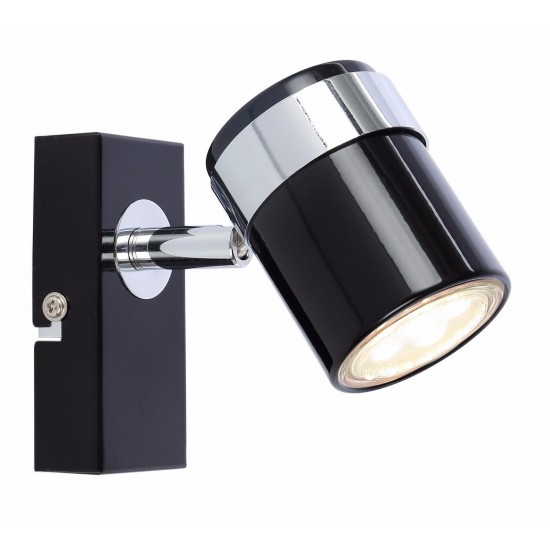 Single LED Ceiling or Wall Spotlight Spot Lights Fittings Chrome Black Sat White