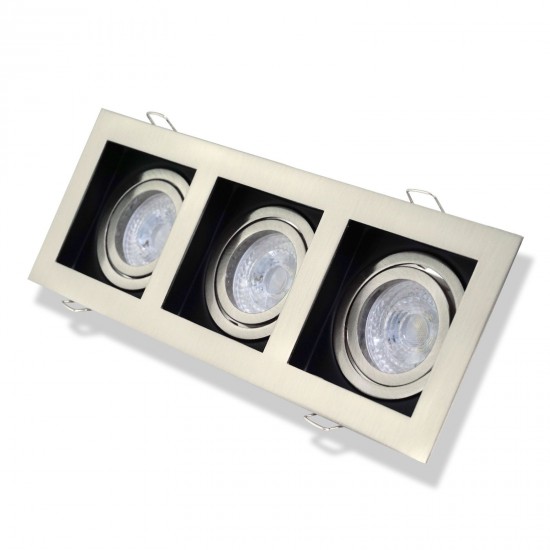Modish design square 1,2 or 3 Way GU10 Spotlight Ceiling Downlight Satin&Black