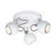 Modern 3 Way Retro Round Globe White & Chrome Ceiling Spotlight by UKEW®