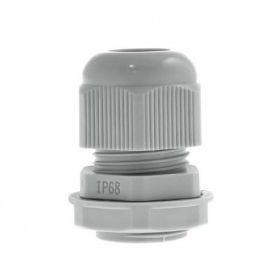 10 Pack Nylon Gland 20MM Grey With Locknut IP68