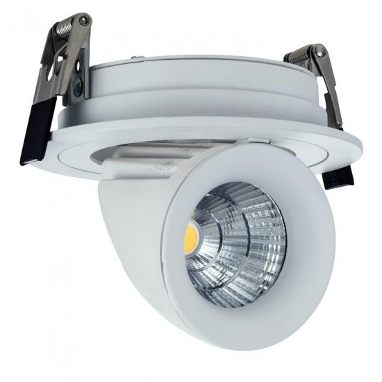 10W Dimmable Form Tilt Recessed Indoor Ceiling Gimbal Down Light White Finish 10W Dimmable Form Tilt Recessed Indoor Ceiling Gimbal Down Light White Finish
