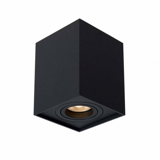 Modern Matt Black Aluminium GU10 Ceiling Surface Mount Tilt Downlight Spotlight
