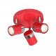 Contemporary 3 Way Red & Chrome Round GU10 Ceiling Spotlight Light by UKEW®